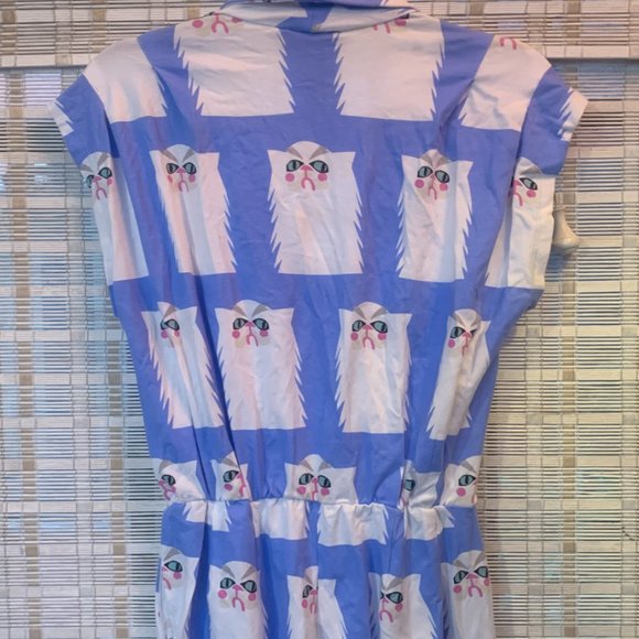 RARE NWT Nooworks Tonya Grumpy Cat Magic Suit Light Blue Jumpsuit Medium - Picture 7 of 12